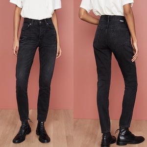 Boyish The Billy High Rise Skinny Jeans Hustler Black Button Fly Ankle Length 26